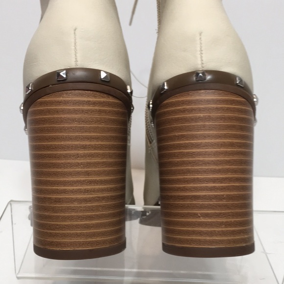 Cream crocodile boot Charles by Charles David lace up studded Duffy US 7 - Picture 8 of 13